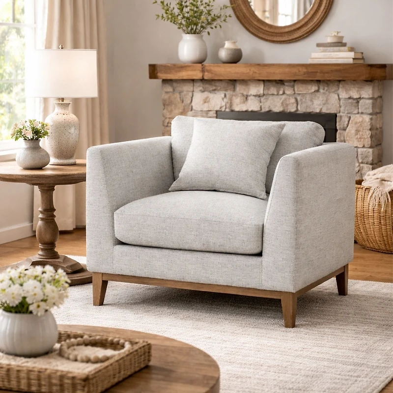 Sirella Club Chair - Woven Tweed Neutral