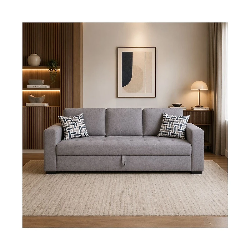 Sloane Pull-Out Sleeper Sofa with 2 Toss Pillows