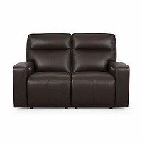 Sora Zero Gravity Power Reclining Leather Console Loveseat with Headrests & Soundbar