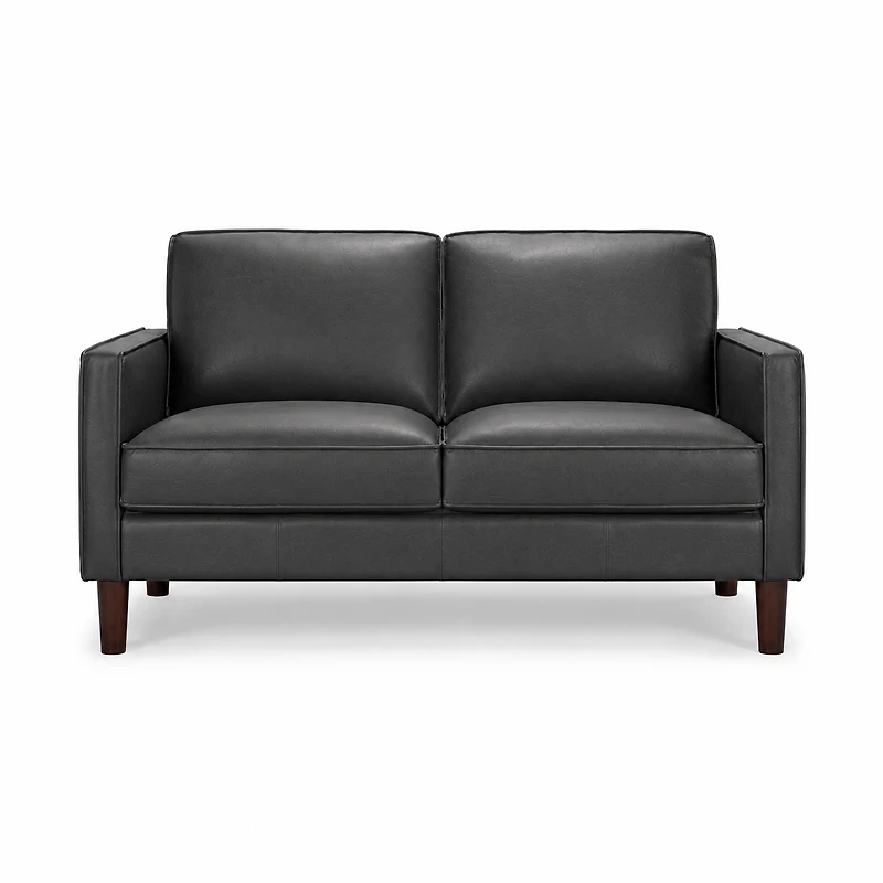 Soria Top-Grain Leather Loveseat – Night