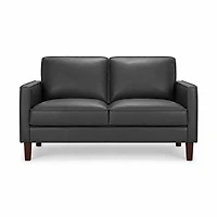 Soria Top-Grain Leather Loveseat – Night