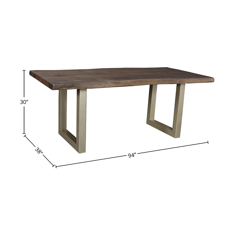 Quorra Large Dining Table - Vinegar Matte Top/ U Tube Metal Base