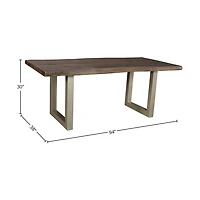 Quorra Large Dining Table - Vinegar Matte Top/ U Tube Metal Base