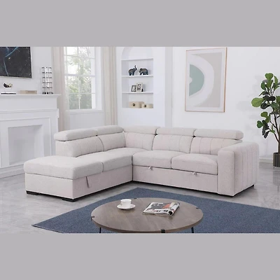 Triston Sleeper Sectional - Fritillary