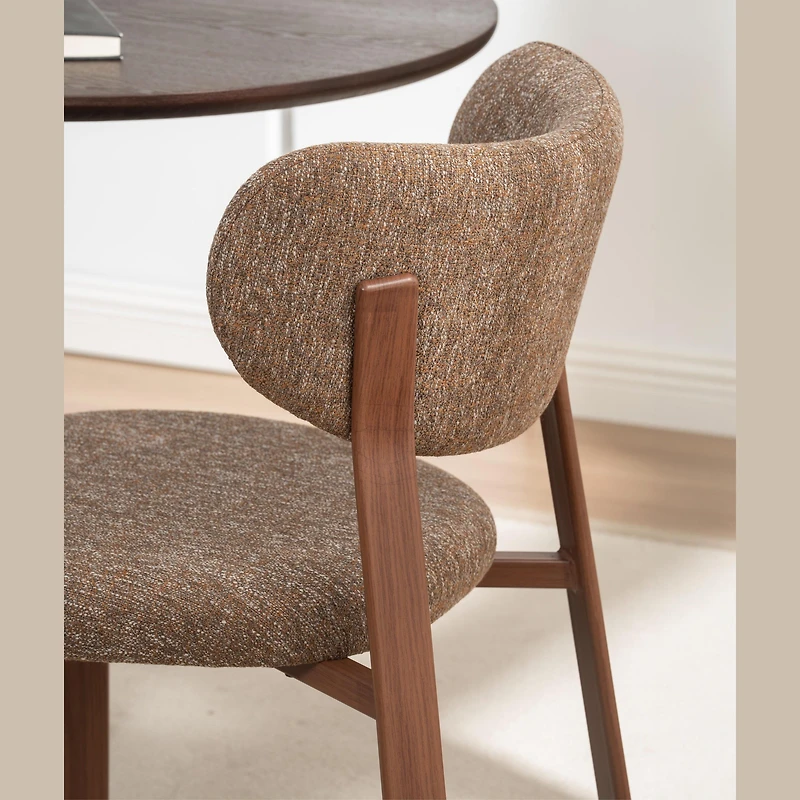 Kofi Upholstered Dining Chair with Walnut Finish Legs