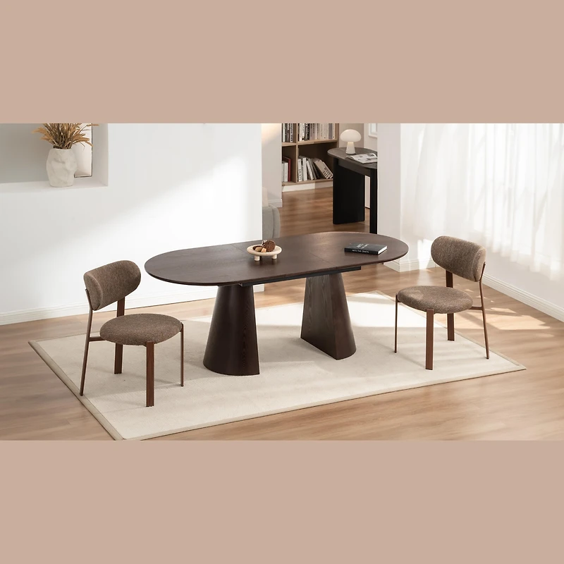 Kofi Upholstered Dining Chair with Walnut Finish Legs