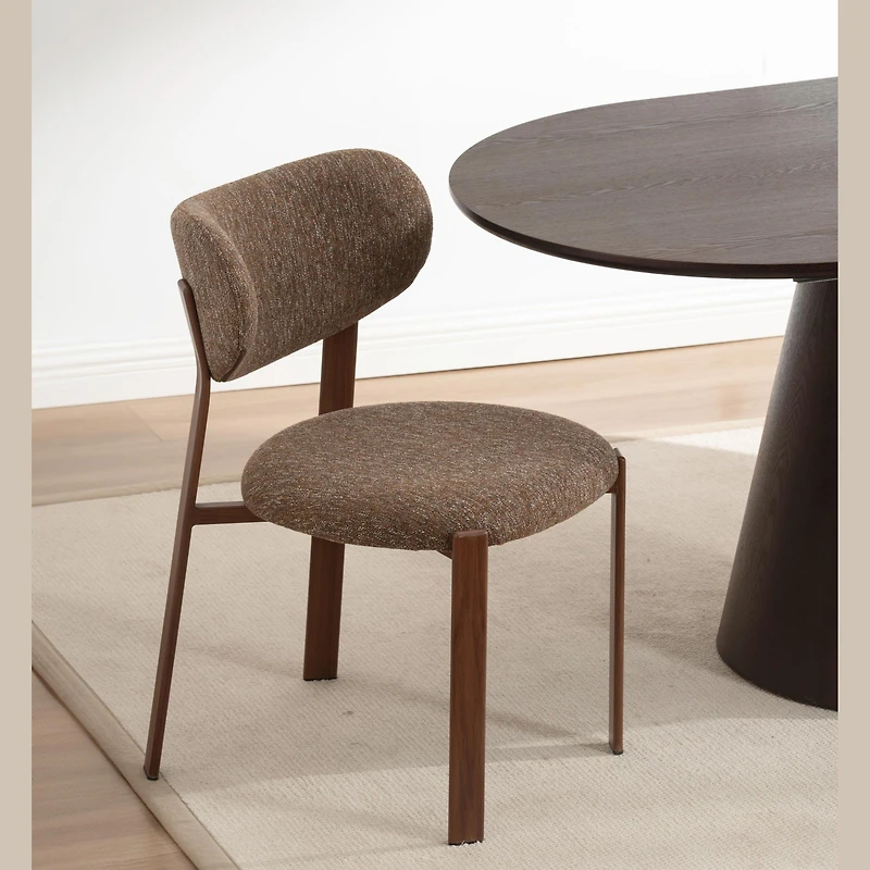 Kofi Upholstered Dining Chair with Walnut Finish Legs