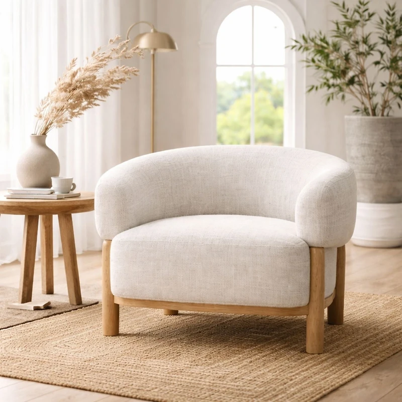 Veda Accent Chair – Solid Wood Frame