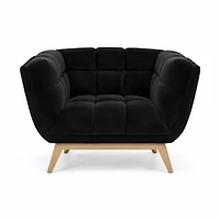 Yaletown Mid Century Accent Chair - Velvet Black