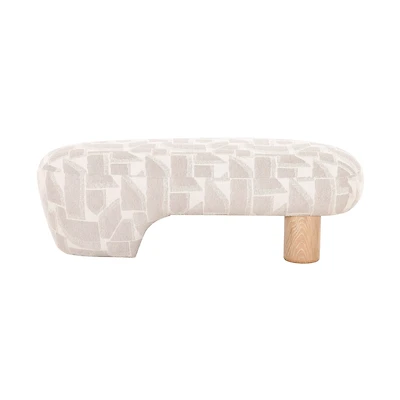Helvik Upholstered Bench with Elm Veneer Base