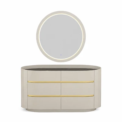 Zelie Glossy 6 Drawer Dresser