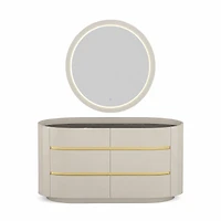 Zelie Glossy 6 Drawer Dresser