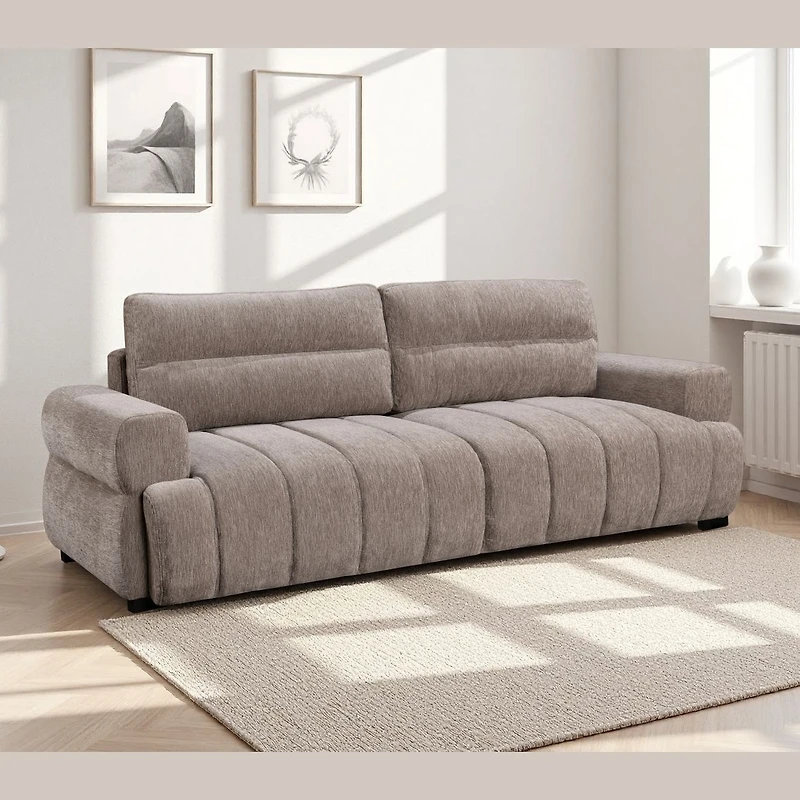 Zenvara Tufted 3-Seater Sleeper Sofa