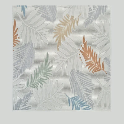 Aspen Cream Tropical Leaf Rug