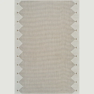 Aurora Beige Tribal Stripe Rug – 5 x 7'