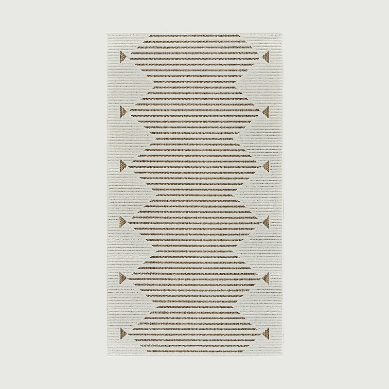 Aurora Beige Tribal Stripe Rug