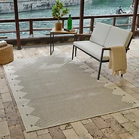 Aurora Beige Tribal Stripe Rug – 5 x 7'