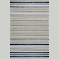 Aurora Cream Modern Rug – Navy Accent Stripe Design