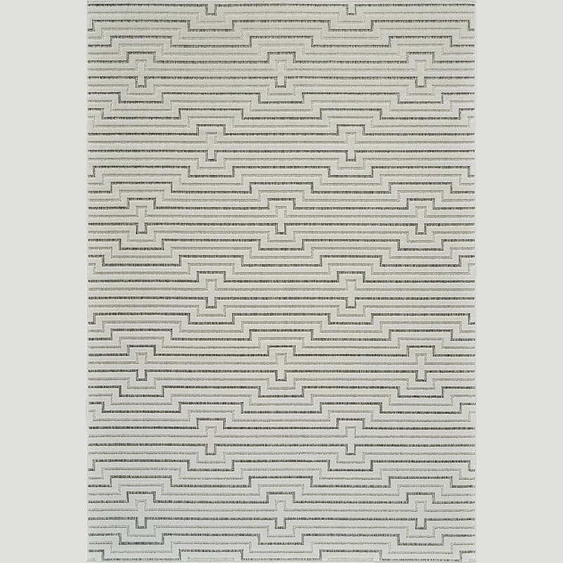 Aurora Cream Modern Rug – Stepped Geometric Pattern