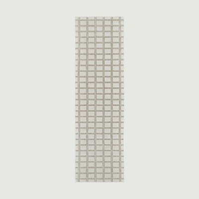 Aurora Beige Modern Rug – Geometric Grid Design