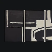 Black Velvet Hand-Painted Framed Triptych Canvas Wall Art
