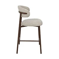 Draco Upholstered Counter Stool with Walnut Metal Legs