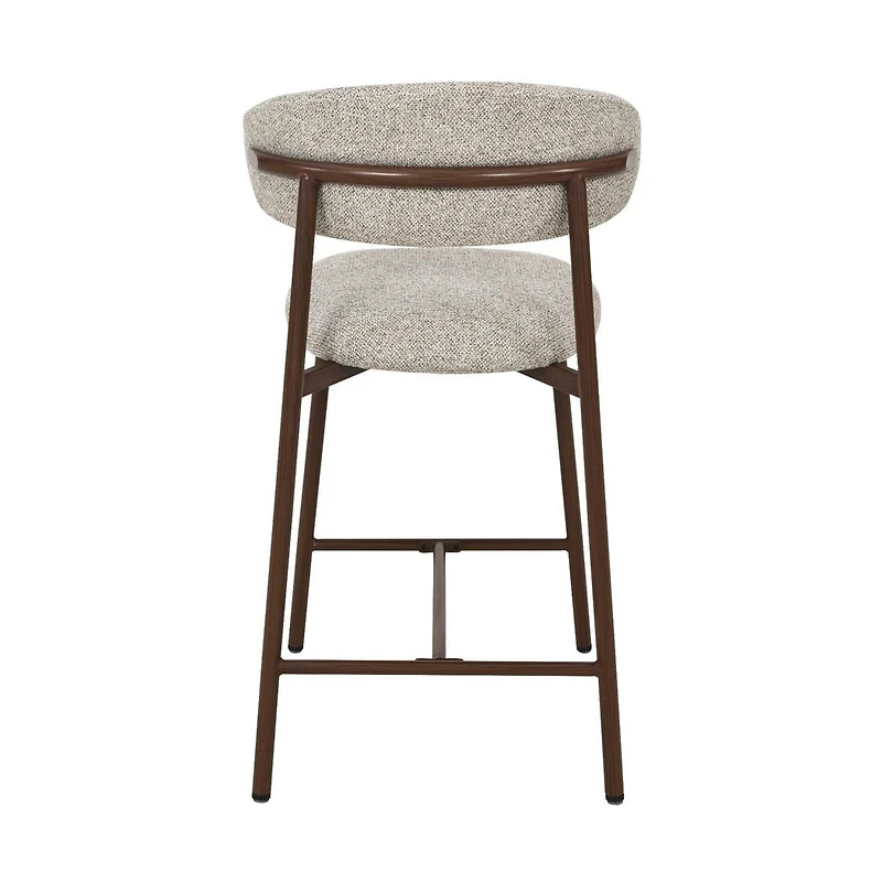 Draco Upholstered Counter Stool with Walnut Metal Legs