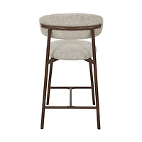 Draco Upholstered Counter Stool with Walnut Metal Legs