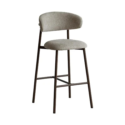 Draco Upholstered Counter Stool with Walnut Metal Legs