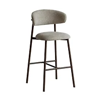 Draco Upholstered Counter Stool with Walnut Metal Legs
