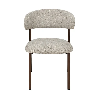 Aria Upholstered Dining Chair with Walnut Metal Legs