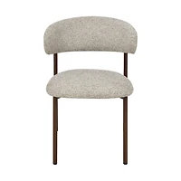 Aria Upholstered Dining Chair with Walnut Metal Legs