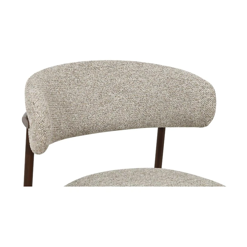 Aria Upholstered Dining Chair with Walnut Metal Legs