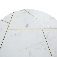 Katya Gold Round Marble Coffee Table Wire Metal Base