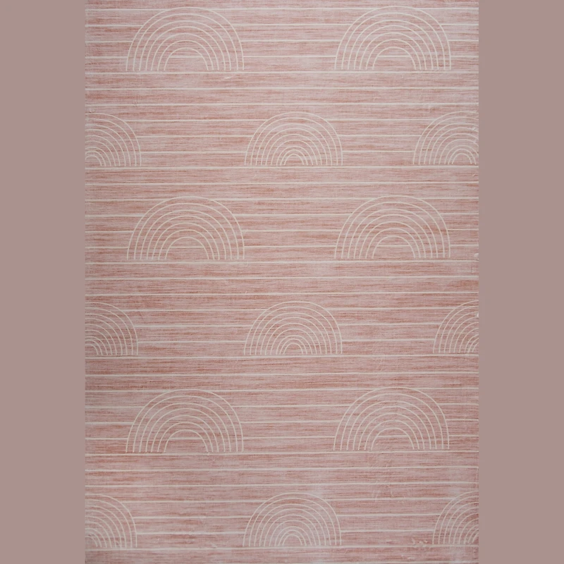 Pastel Pink Daisy Delight Area Rug