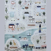 Daisy Blue Modern Floral Area Rug
