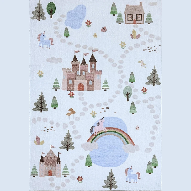 White Daisy Meadow-Inspired Area Rug