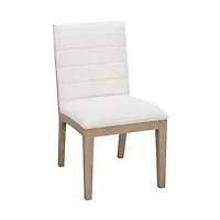 Sumire Solid Wood Dining Chair in Ginger and Natural Linen