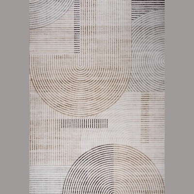 Europa Beige Geometric Modern Rug – 5x8