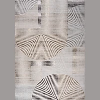 Europa Beige Geometric Modern Rug – 5x8