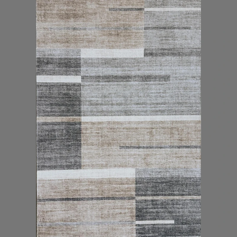 Europa Brown Contemporary Grid-Style Rug