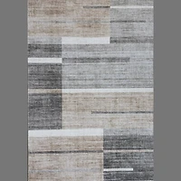 Europa Brown Contemporary Grid-Style Rug