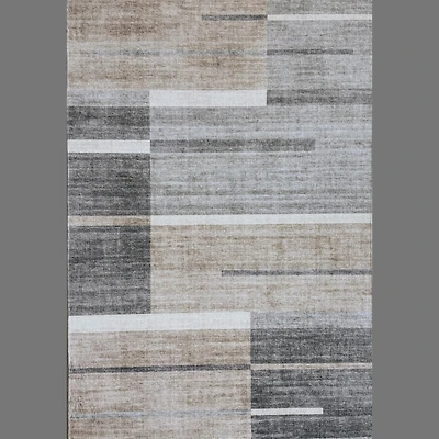Europa Brown Contemporary Grid-Style Rug