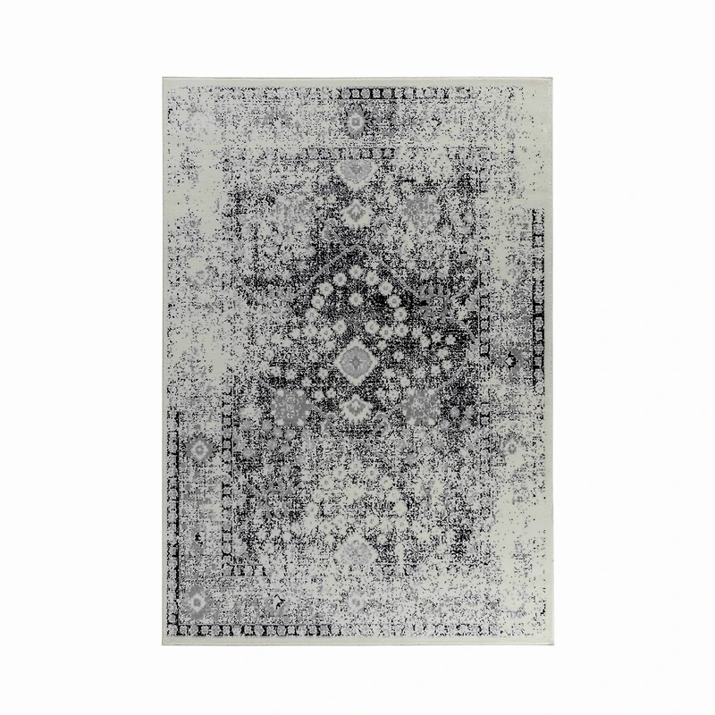 Hamilton Black Floral Medallion Area Rug