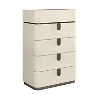 Elara Modern Chest – Beige High Gloss