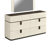 Elara Modern Dresser – Beige High Gloss