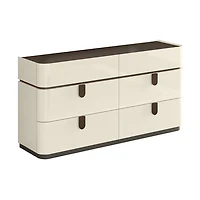 Elara Modern Dresser – Beige High Gloss