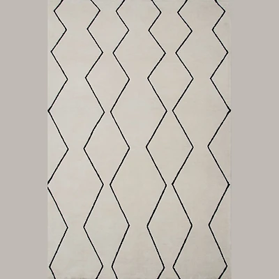 Ivory Leela Minimalist Brushstroke Area Rug