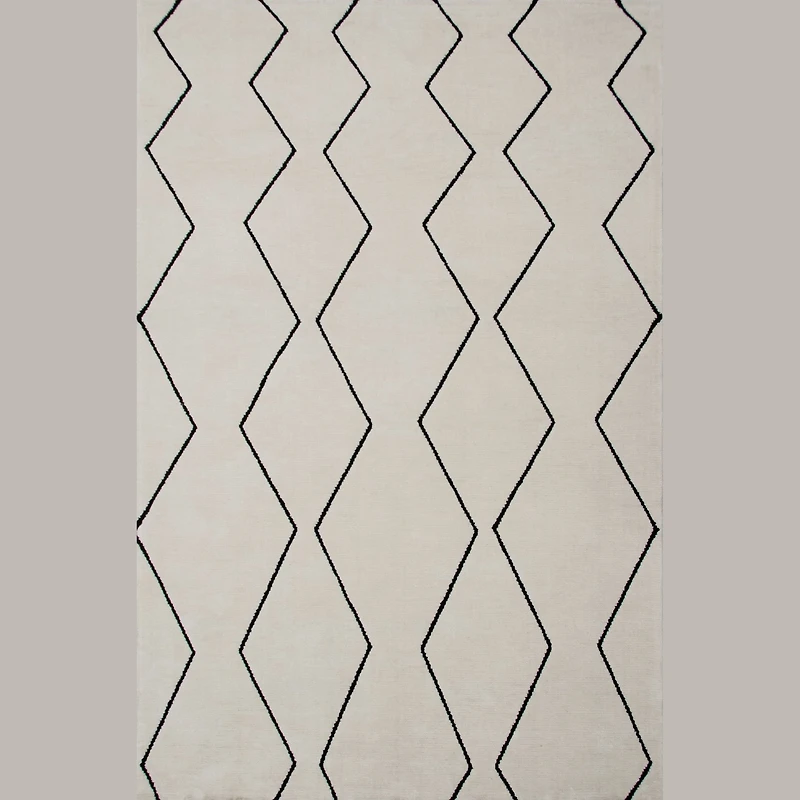 Ivory Leela Minimalist Brushstroke Area Rug