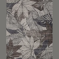 Lily Grey Traditional Distressed Floral Rug